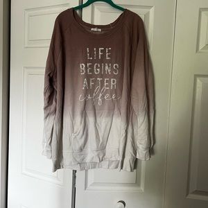 Life begins after coffee sweatshirt.